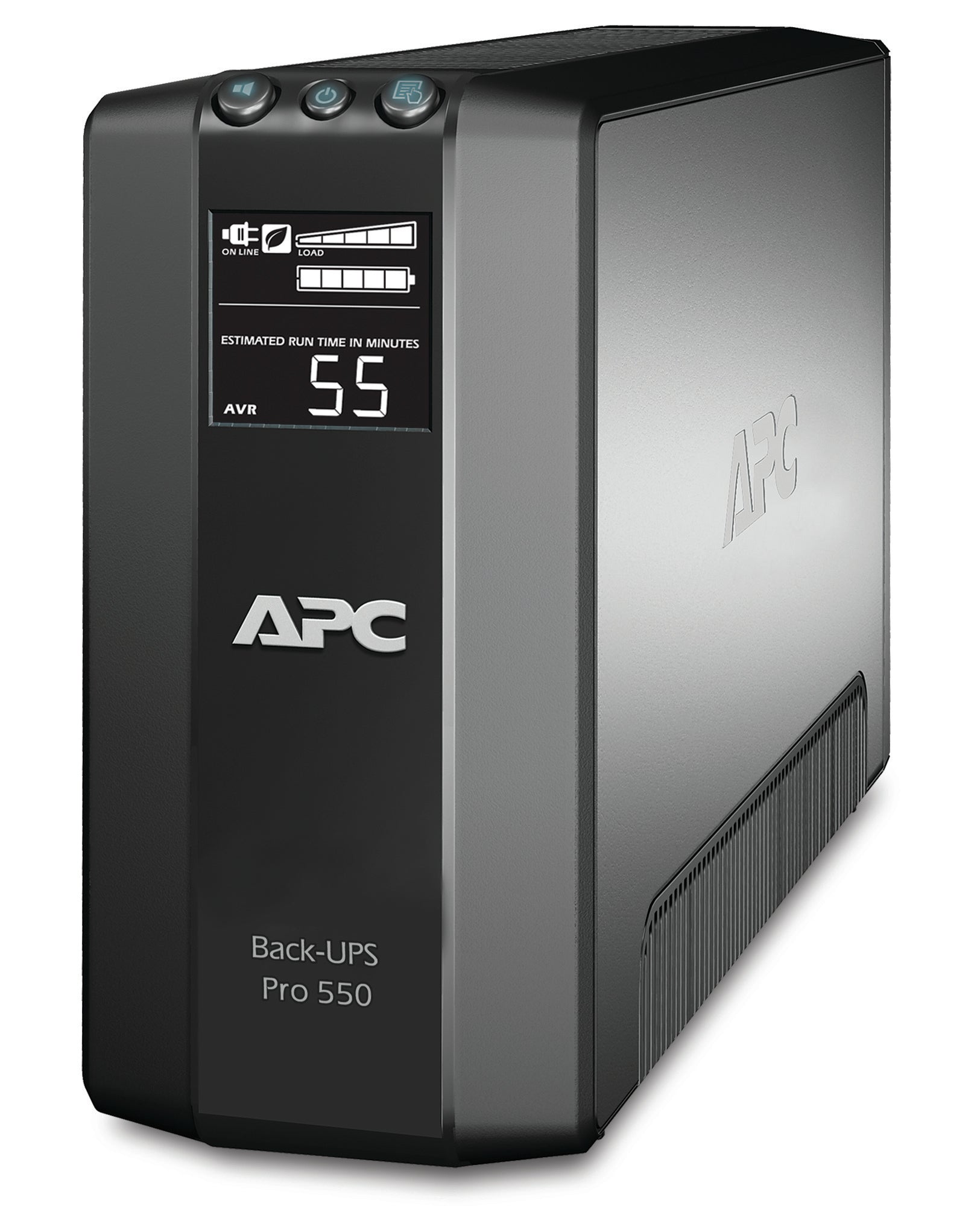APC Back-UPS RS LCD 550 USV 0,55 kVA/330 W Line-Interaktiv – C13×6, Eingang IEC C14 – schwarz