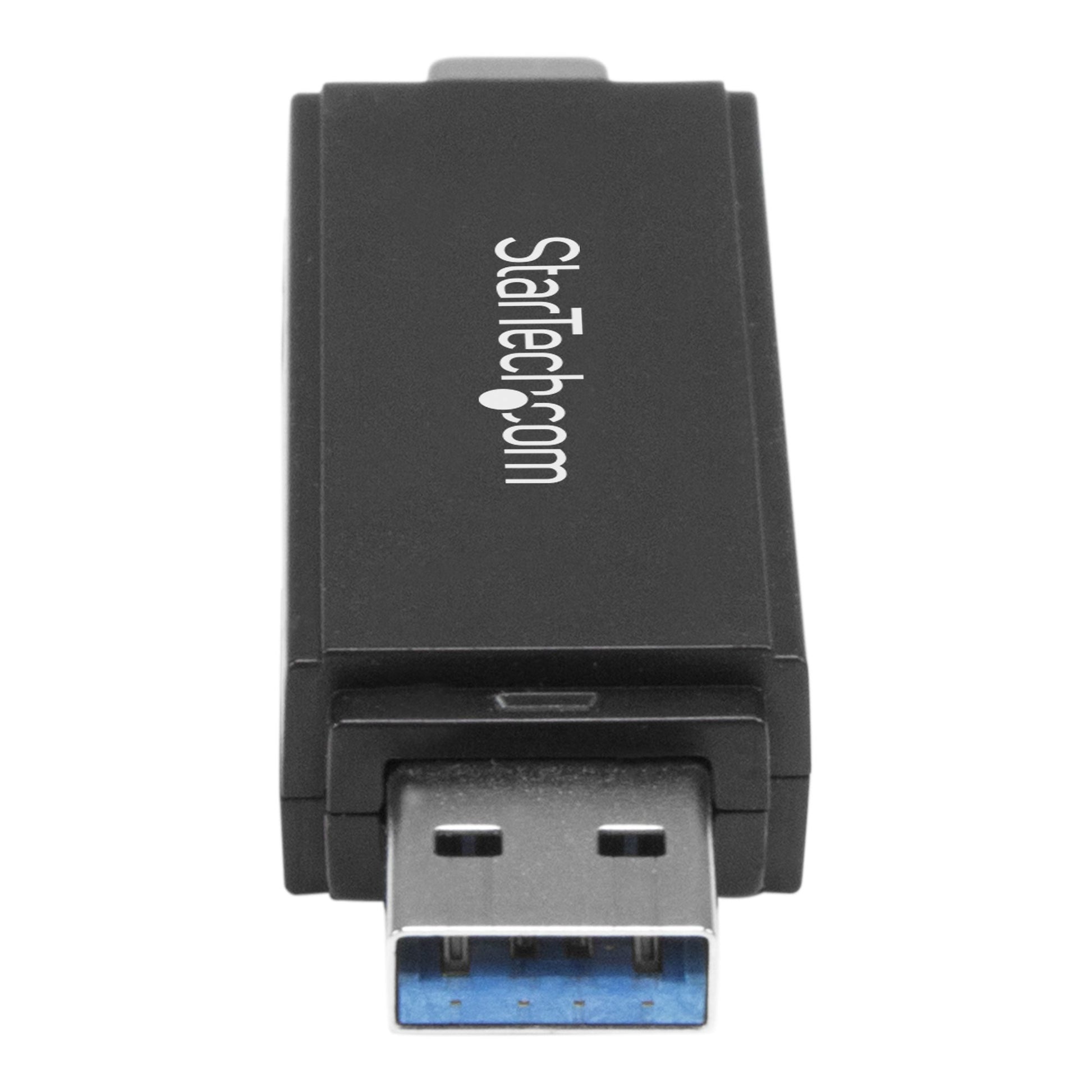 StarTech.com USB-Kartenleser Type-A/Type-C – SD/microSD – USB 3.2 Gen 1 (5 Gbit/s) – LED-Anzeigen – Schwarz