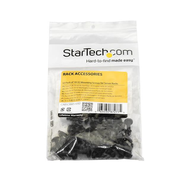 StarTech.com Schrauben 10-32 – 19,05 mm, Schwarz, 50 Stk., für Server-Racks