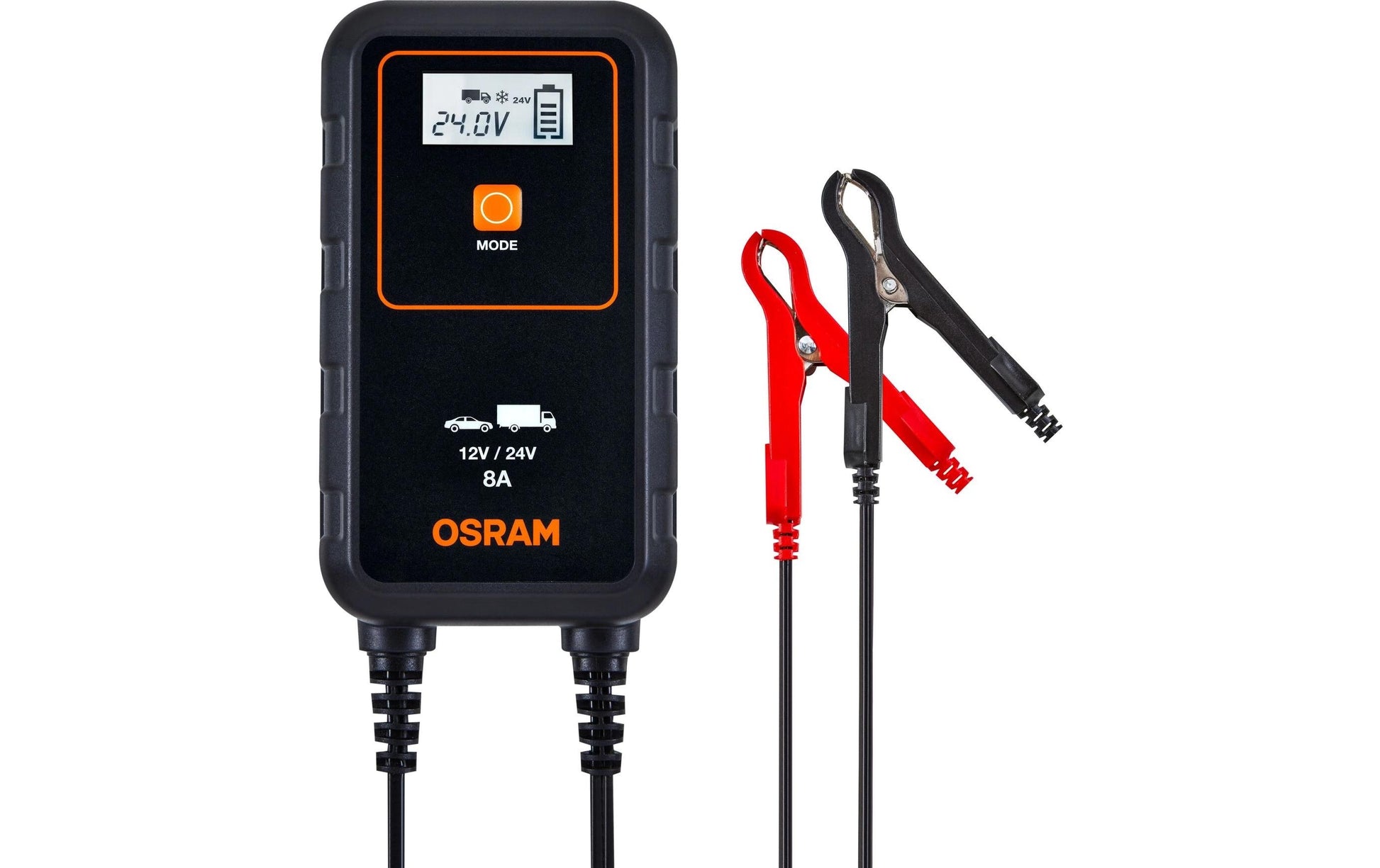 Osram BATTERYcharge 908 – Batterieladegerät, 24 V, 8 A, Blei-Säure, Erhaltungsladung für Autos