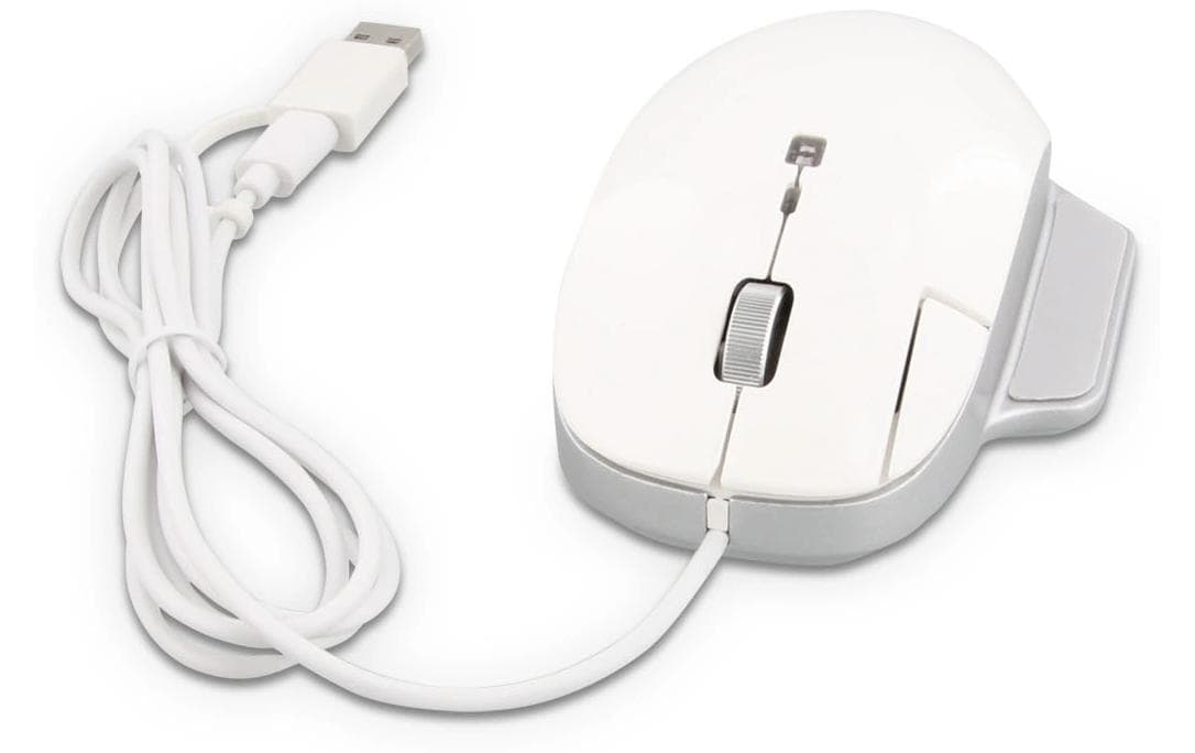 LMP Elite Pro – Maus – Kabelgebunden (USB-C), 6400 DPI, Rechtshänder, Weiss/Silber