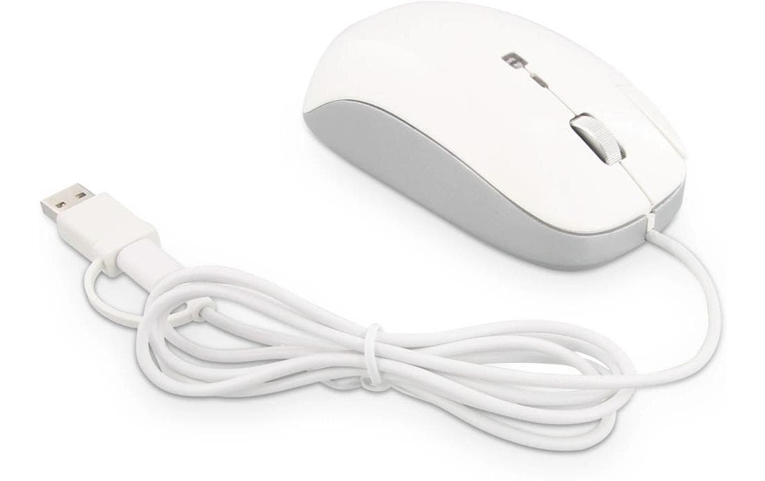 LMP Elite Pro – Maus – Kabelgebunden (USB-C), 6400 DPI, Rechtshänder, Weiss/Silber