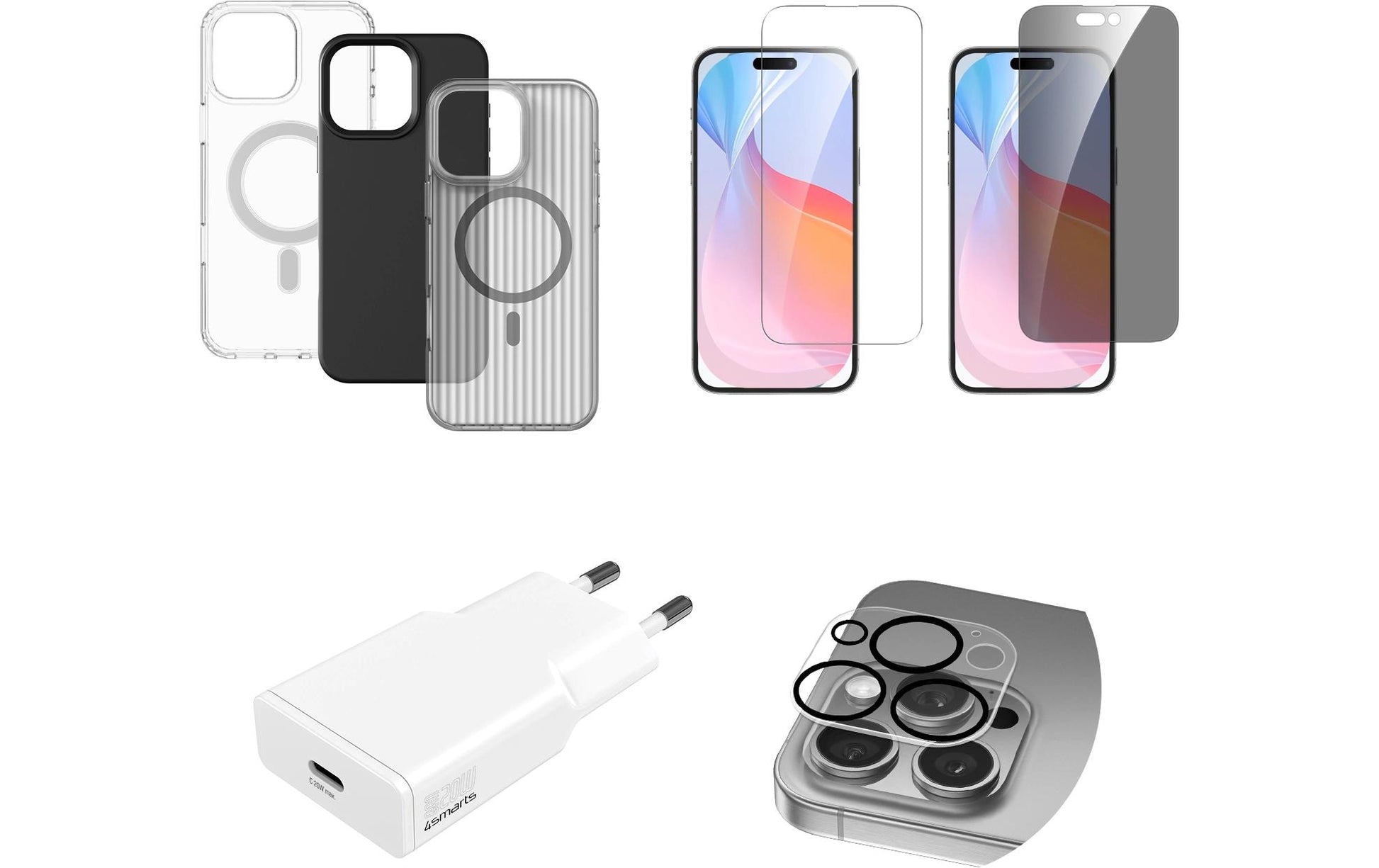 4smarts Displayschutzfolie – für Apple iPhone 16 Pro, 3er-Pack, transparent