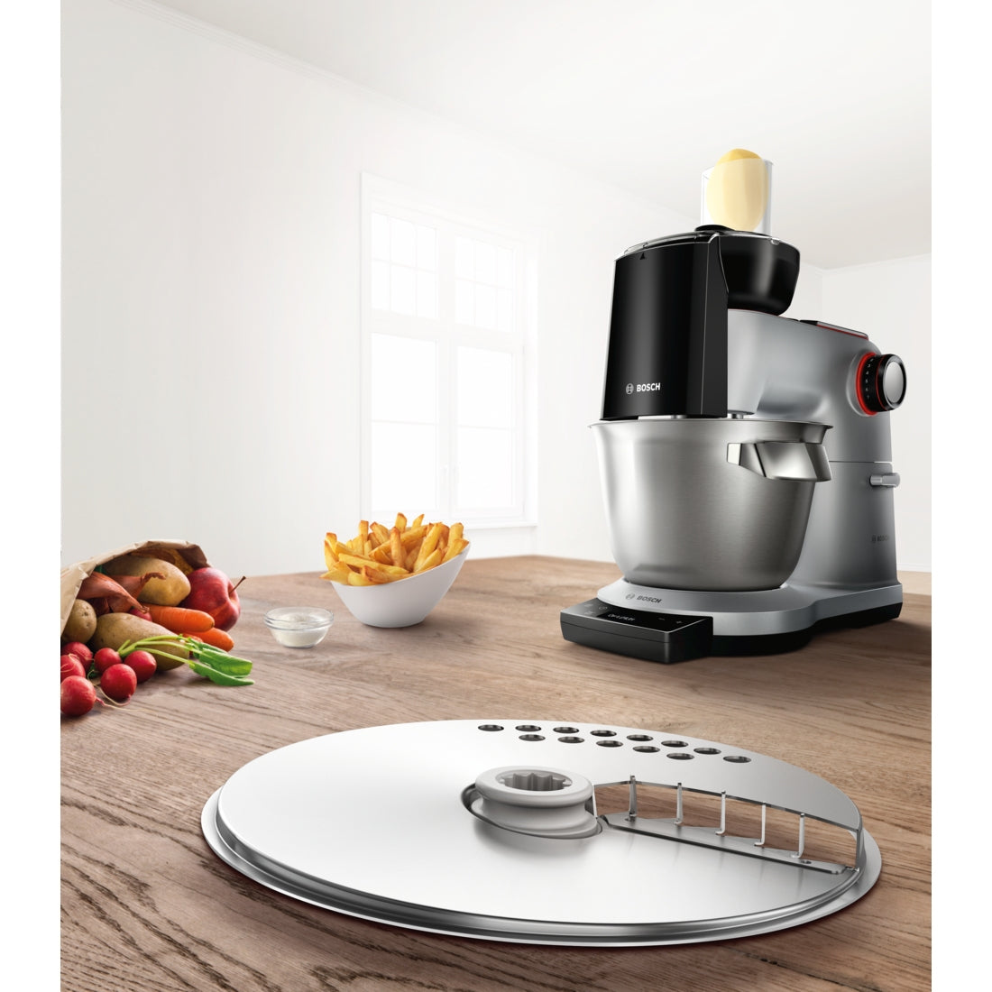 Bosch Pommes-Frites-Scheibe, 16,6 × 22,8 × 2,8 cm, Edelstahl – für Bosch Modellreihe OptiMUM, MUZ9PS1