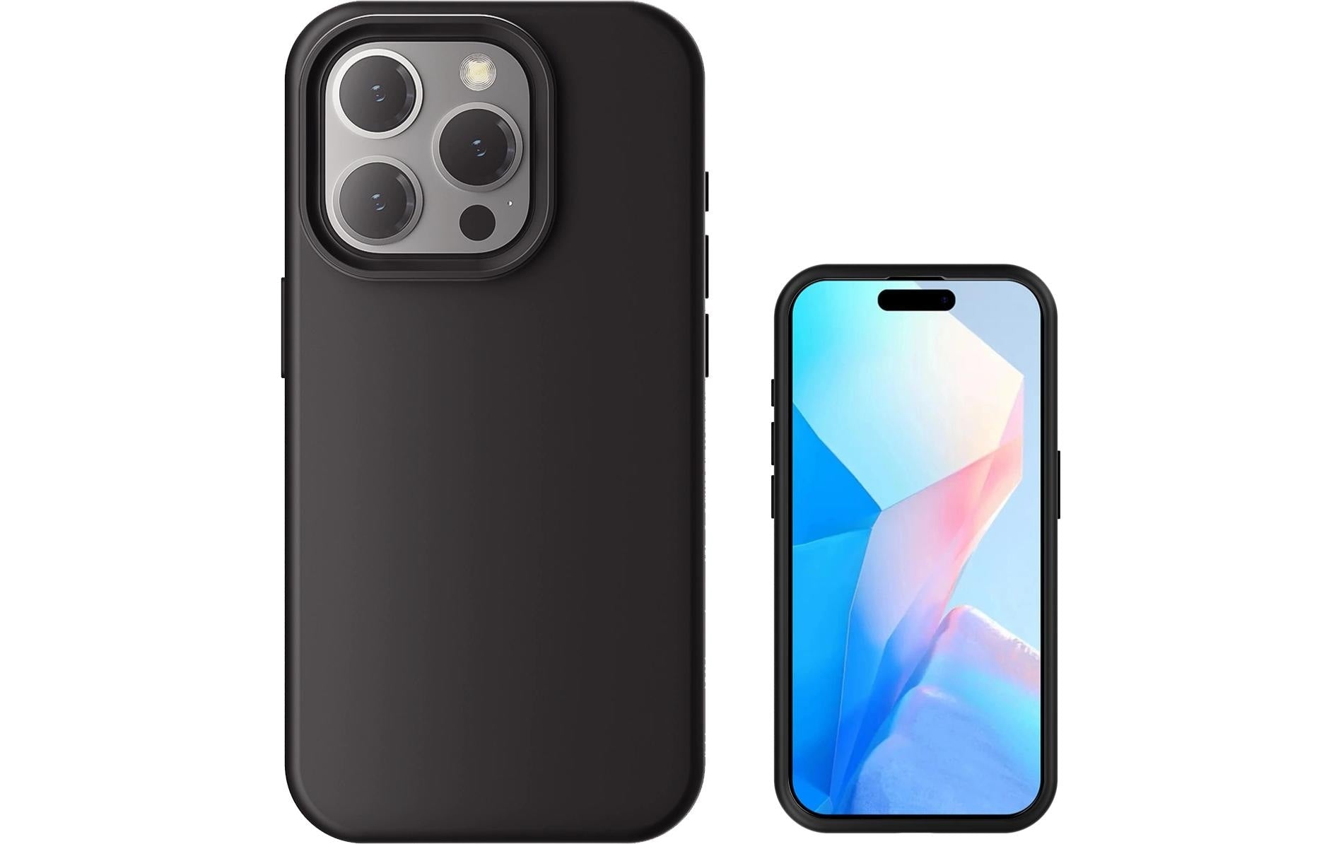 4smarts Backcover – für Apple iPhone 16 Pro – MagSafe, Mikrofaser + Silikon, schwarz