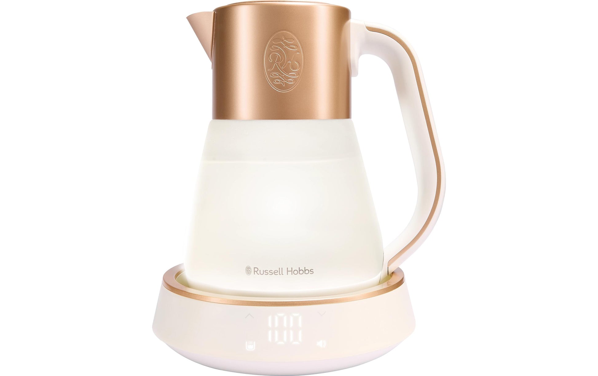 Russell Hobbs Wasserkocher – 1,7 l, mit Temperaturwahl, Warmhaltefunktion, Glas, Weiss, 27450-70