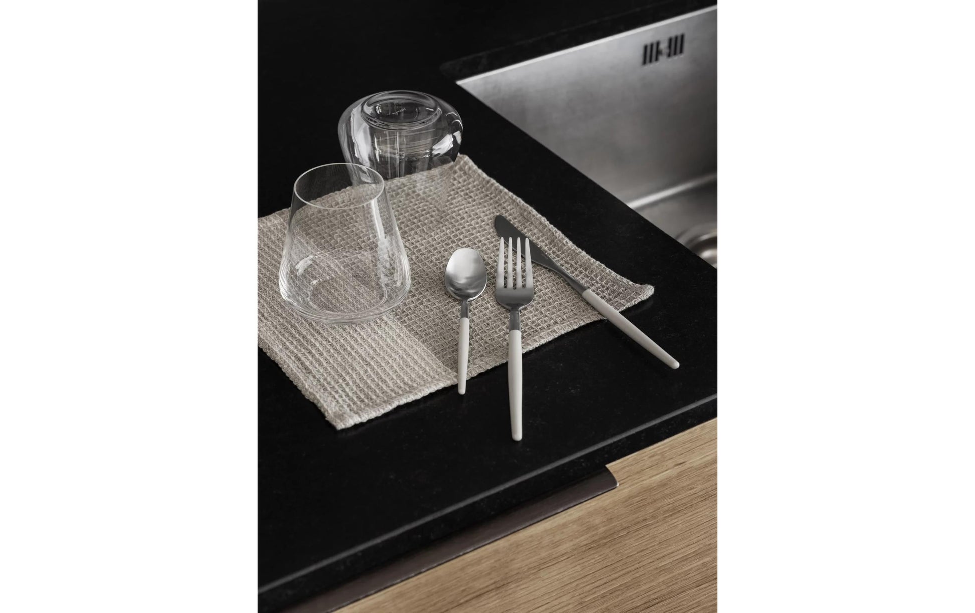 Blomus Abwaschlappen GANO – grau – 25 × 25 cm – Bio-Baumwolle – 2er-Set
