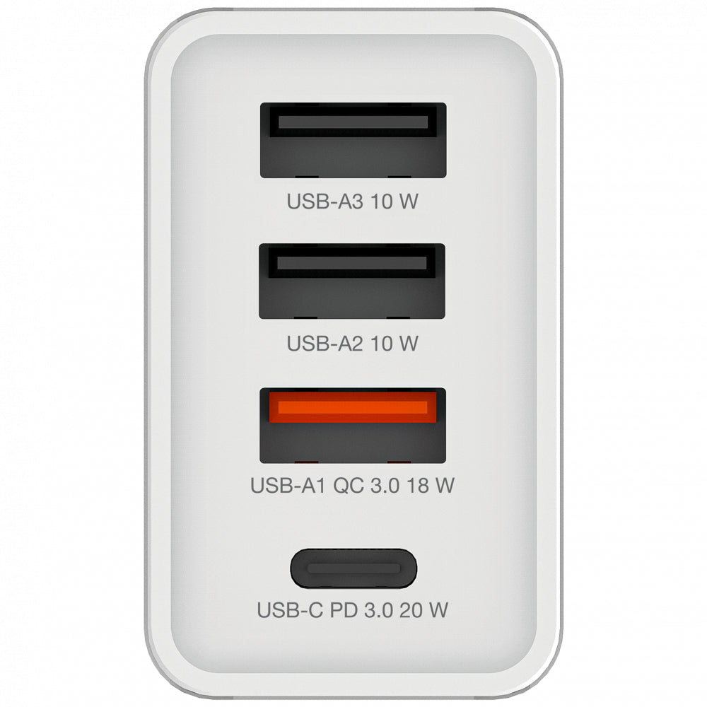 Verbatim USB-Ladegerät 30 W – USB-C×1, USB-A×2 – PD, QC 3.0, EU-Stecker (Typ C) – Weiss