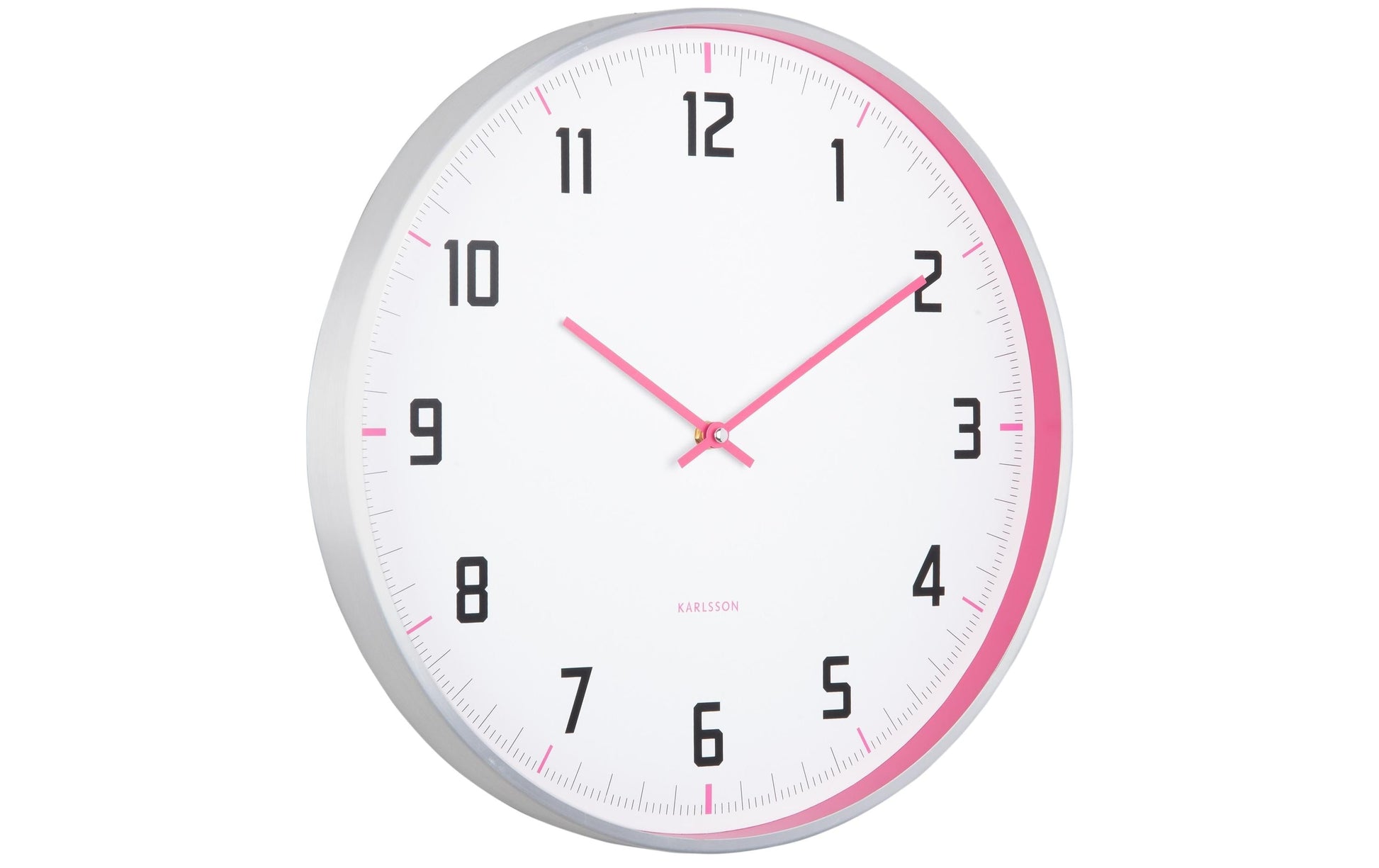 Karlsson Wanduhr Sporty – Ø 40 cm, rosa, Aluminium