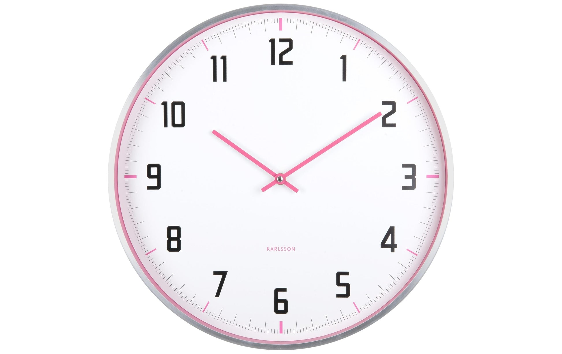 Karlsson Wanduhr Sporty – Ø 40 cm, rosa, Aluminium