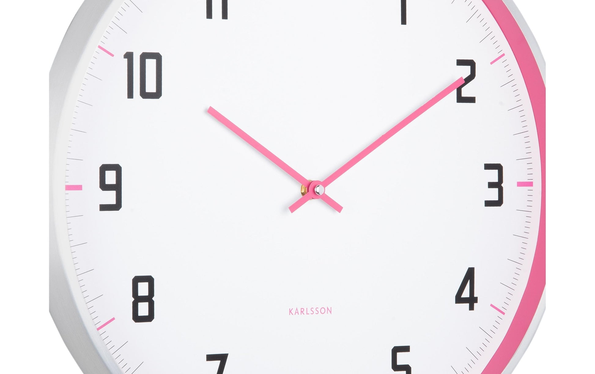 Karlsson Wanduhr Sporty – Ø 40 cm, rosa, Aluminium