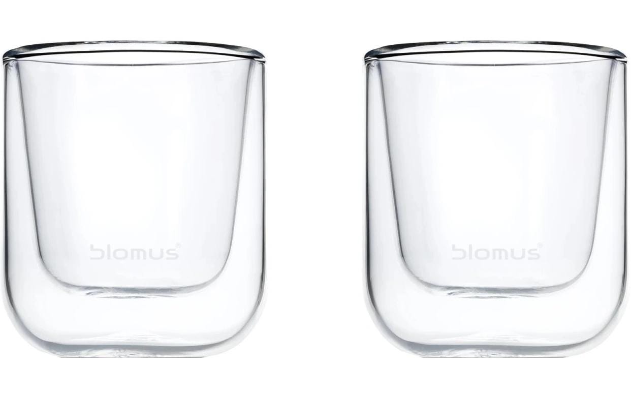 Blomus Espresso-Gläser Nero – 2er Set, 80 ml, Ø 5,8 cm, Glas, doppelwandig, spülmaschinenfest