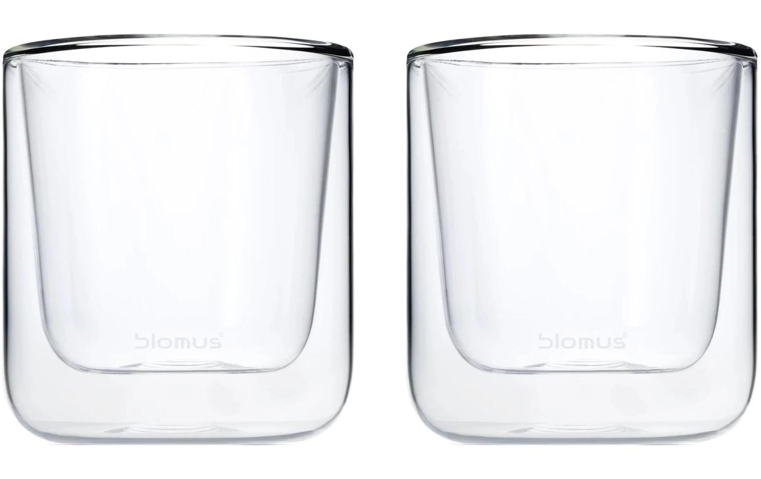 Blomus Kaffeeglas Nero – 2er Set, 200 ml, Ø 7,6 cm, H 8,5 cm, Glas, doppelwandig, spülmaschinenfest