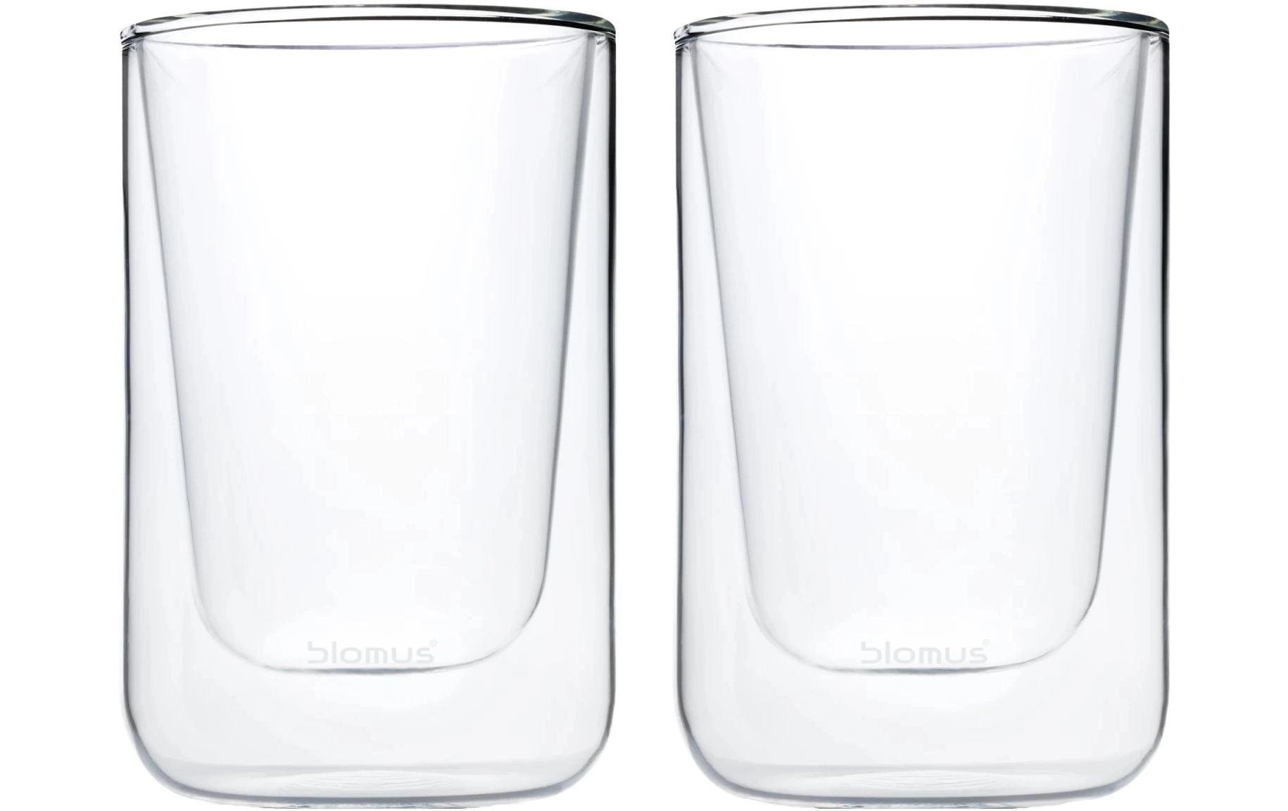 Blomus Cappuccino-Gläser Nero – 2er Set, 250 ml, Ø 7,6 cm, H 11,5 cm, Glas, doppelwandig