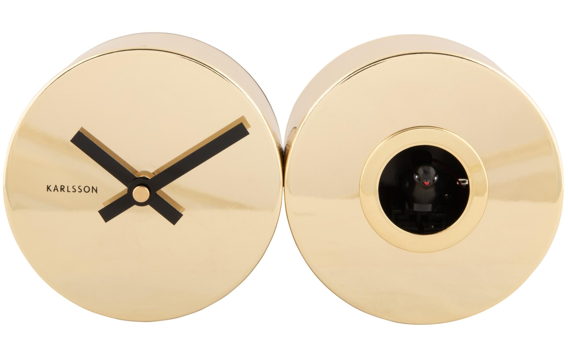 Karlsson Wanduhr Duo Cuckoo, Gold, Stahl