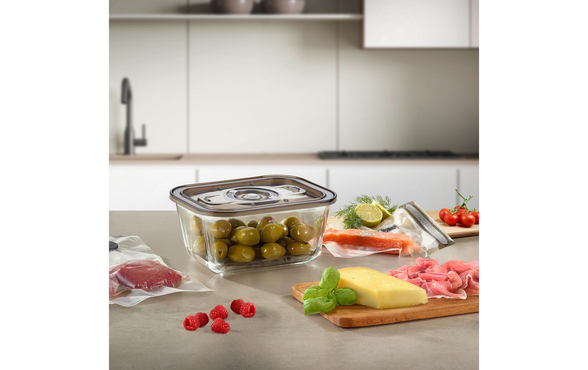 Caso Vakuumierbehälter Boxx Eco M – 800 ml, 17,2 × 12,5 × 8,2 cm, Glas, Transparent