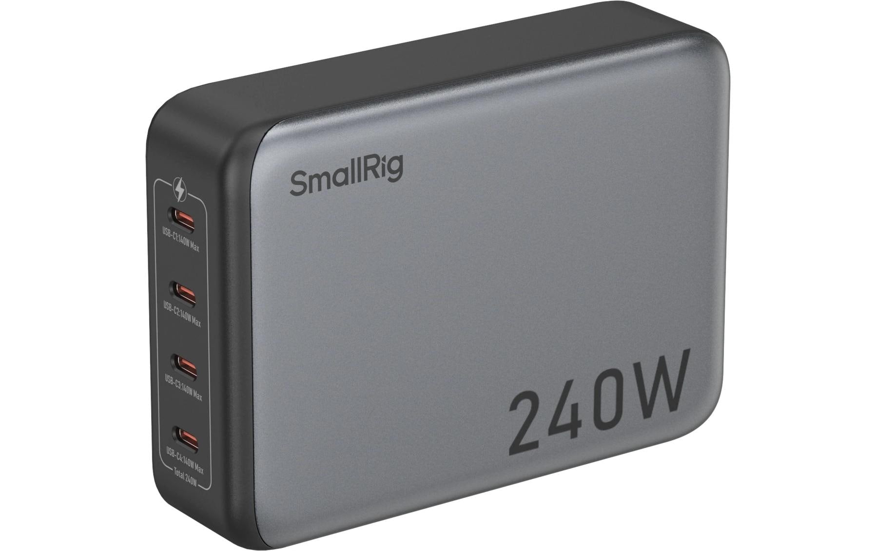 SmallRig 4752 USB-Desktop-Ladegerät 240 W – USB-C×4 – PD 3.1, EU-Stecker (Typ C) – Grau