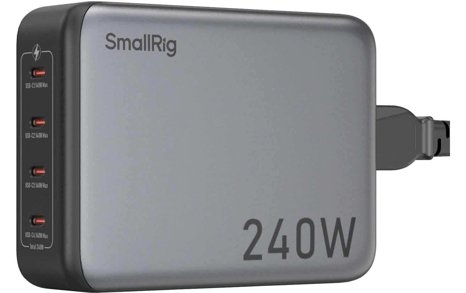 SmallRig 4752 USB-Desktop-Ladegerät 240 W – USB-C×4 – PD 3.1, EU-Stecker (Typ C) – Grau