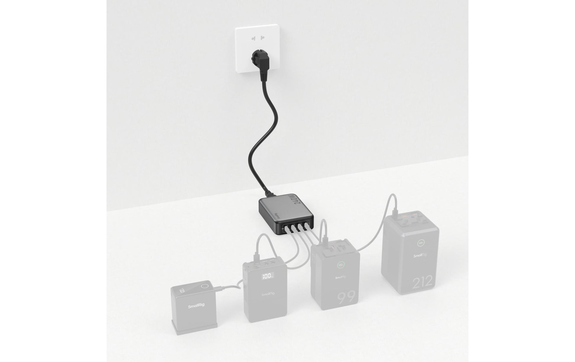 SmallRig 4752 USB-Desktop-Ladegerät 240 W – USB-C×4 – PD 3.1, EU-Stecker (Typ C) – Grau
