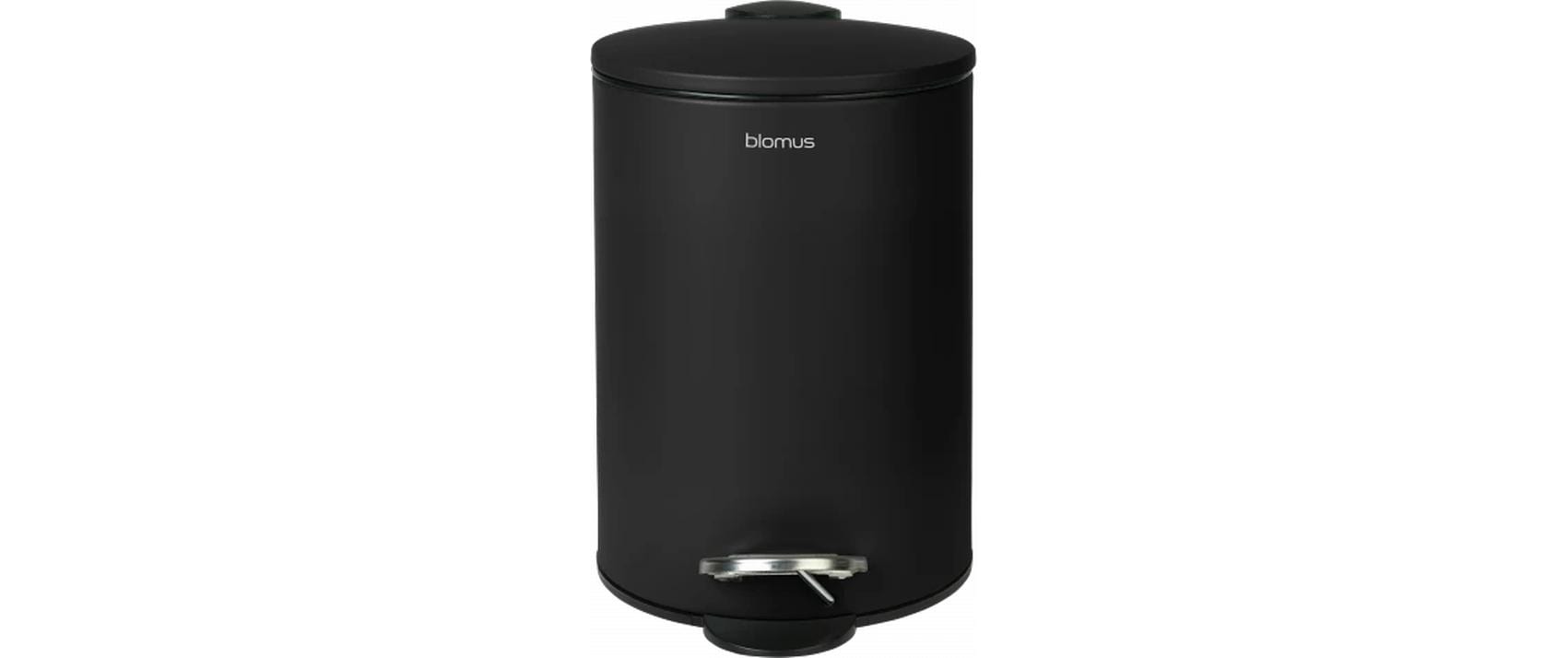 Blomus Treteimer TUBO – 3 l – Stahl, rund – schwarz