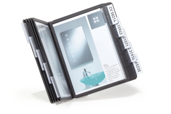 Durable Sichttafelsystem (Tisch) – für A5 hoch, 10 Fächer, Metall, schwarz