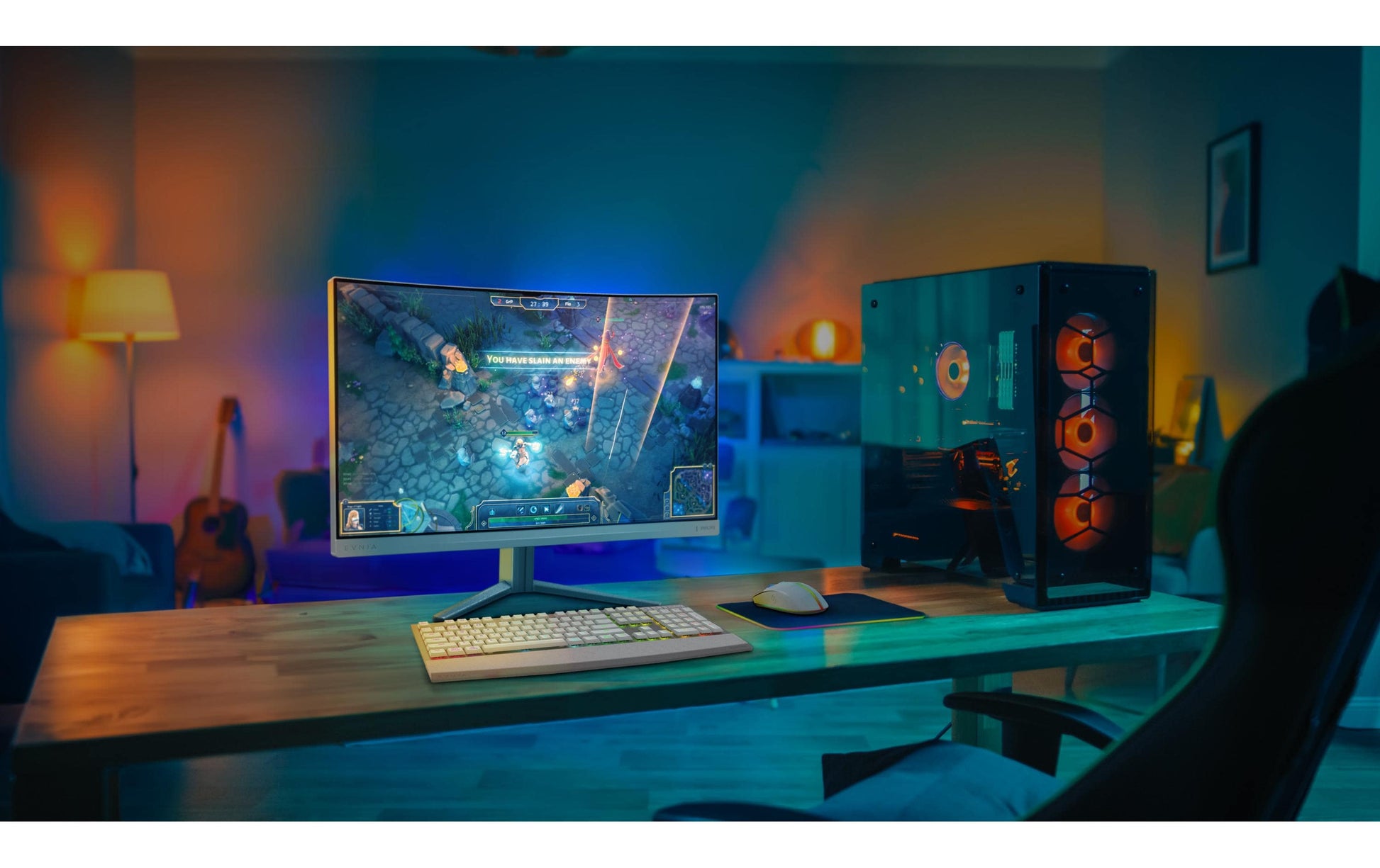 Philips 27M2C5201L/00 – Monitor, 27", VA, 180 Hz, 300 cd/m², Adaptive Sync, Gebogen, VESA 100 × 100, Weiss
