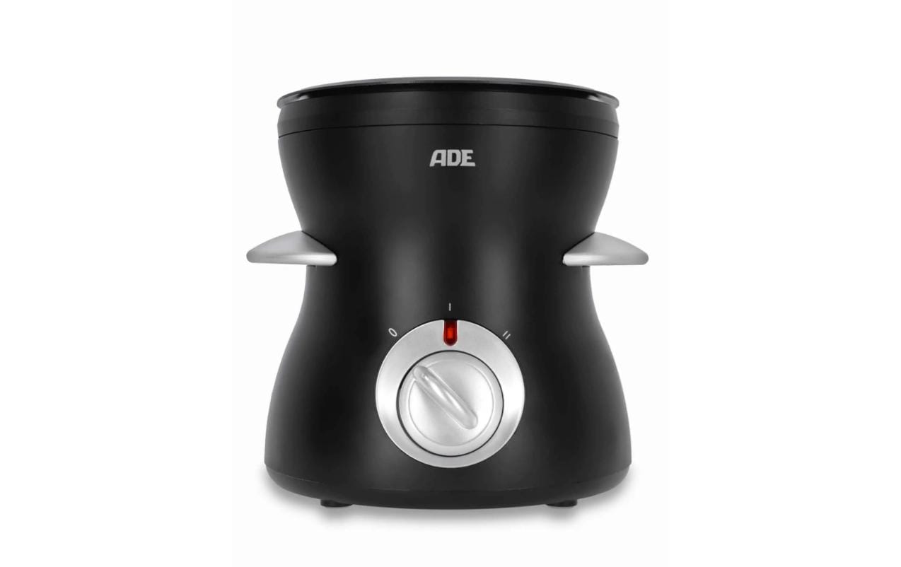 ADE Fondue-Set KG2352 – Kunststoff, 0,5 l, 6 Gabeln, netzbetrieben – schwarz/silber