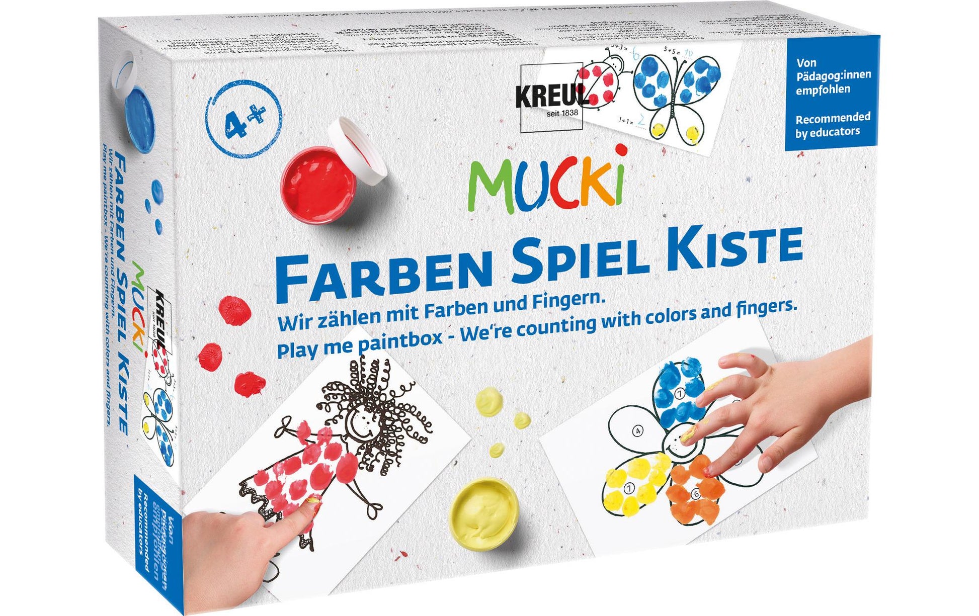 KREUL MUCKI Fingerfarben – 5 Farben – 5×50 ml (250 ml)