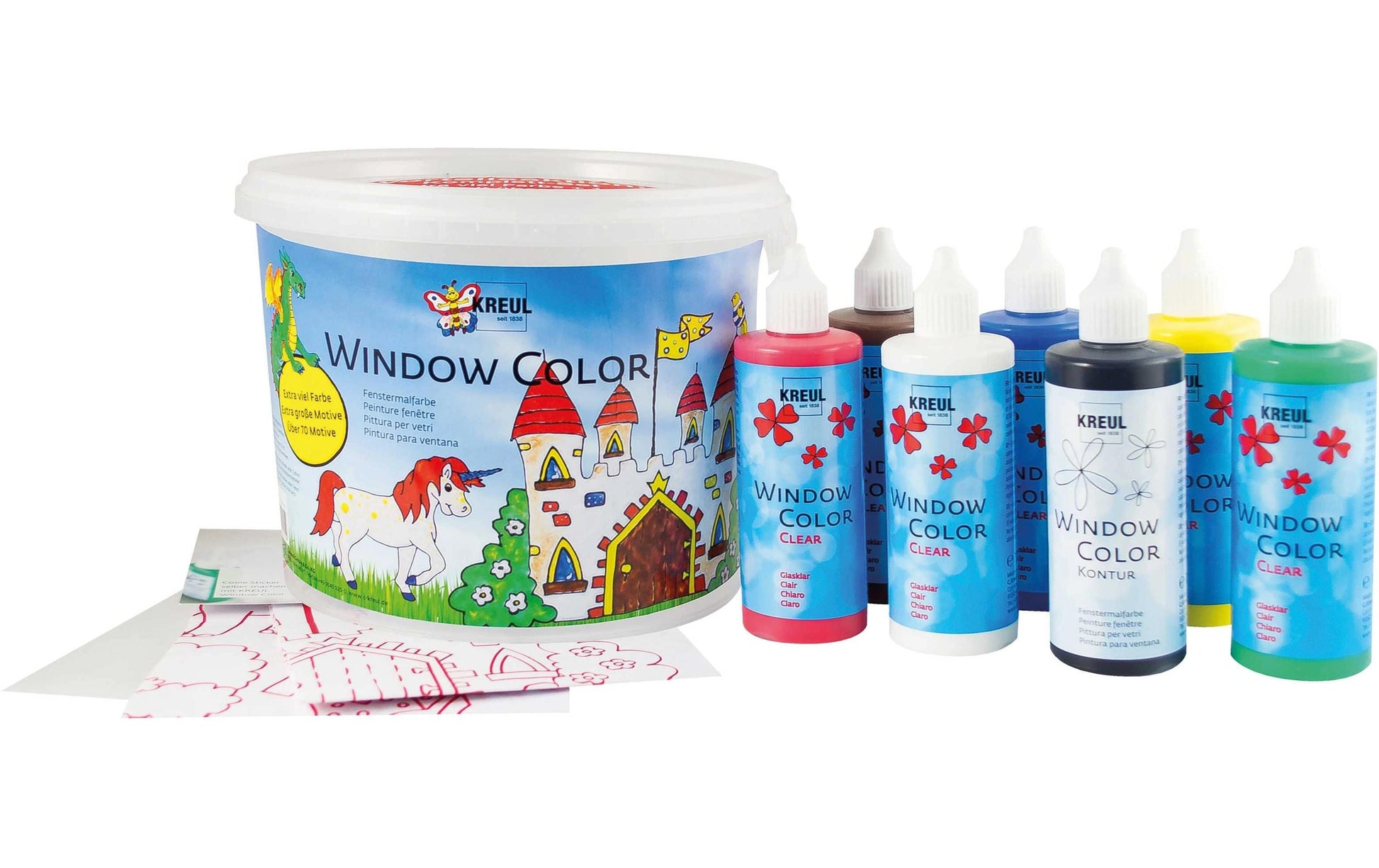 KREUL Fenstermalfarbe – Mehrfarbig – Set – 125 ml – für Glas, Holz