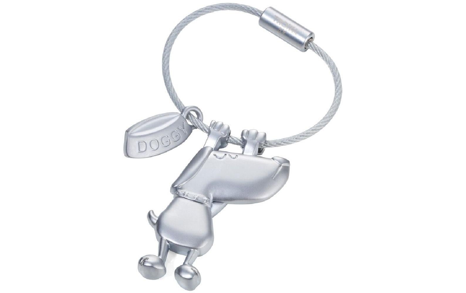 TROIKA Schlüsselanhänger Hund – Metall, Silber matt, 88 × 49 × 6 mm, 6er-Pack