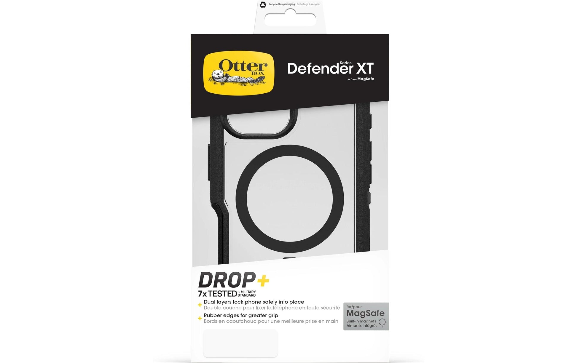 OtterBox Backcover Defender XT – für Apple iPhone 16 Plus – schwarz – Gummi/Kautschuk – MagSafe-kompatibel