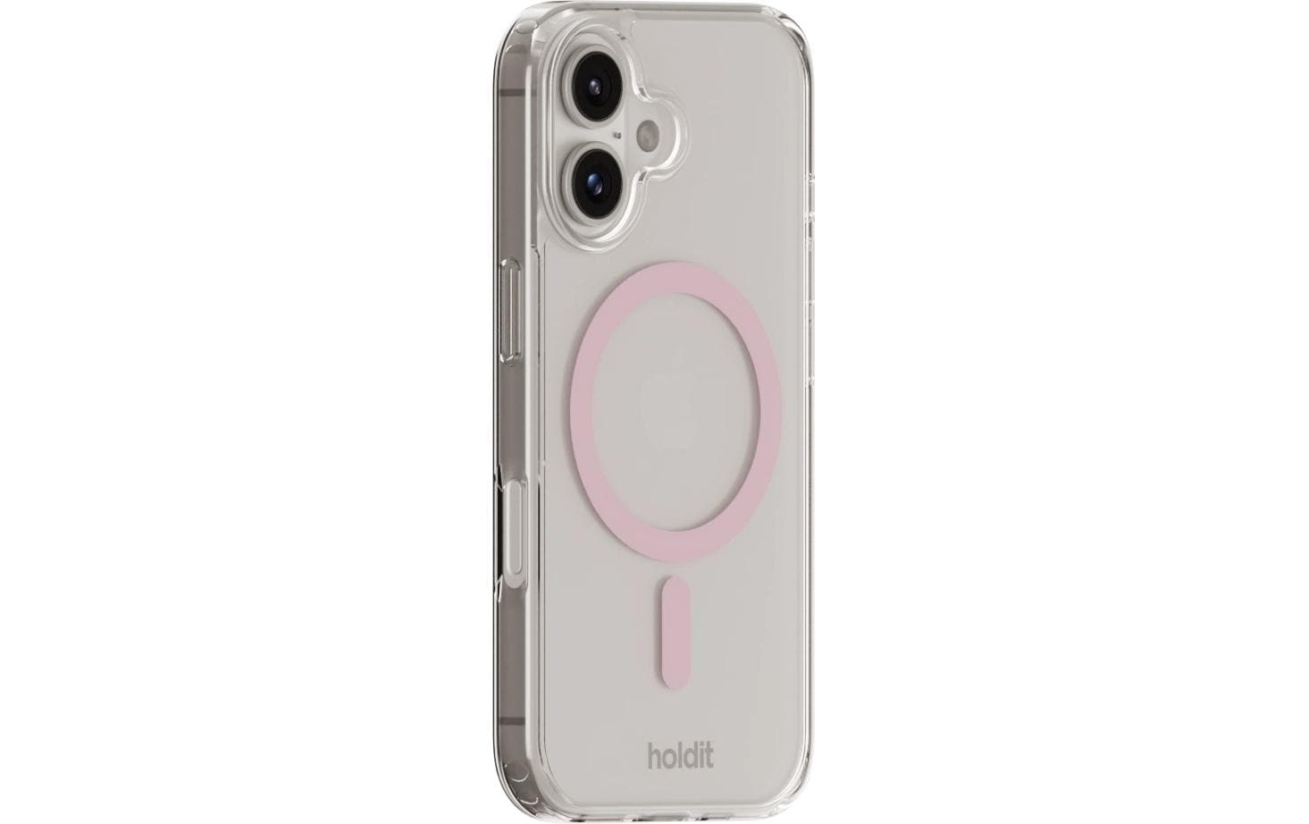 HoldIt Backcover – für Apple iPhone 16 – pink/transparent – MagSafe-kompatibel