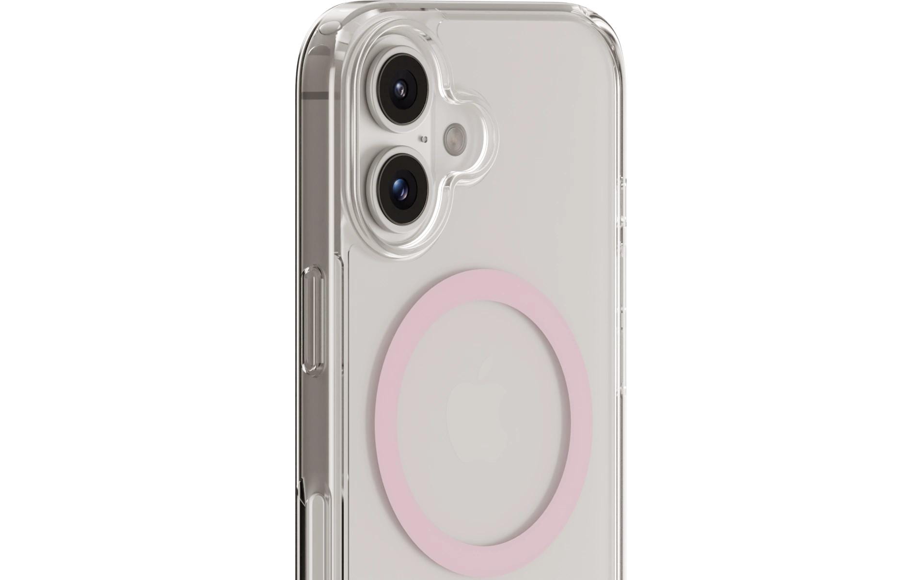 HoldIt Backcover – für Apple iPhone 16 – pink/transparent – MagSafe-kompatibel