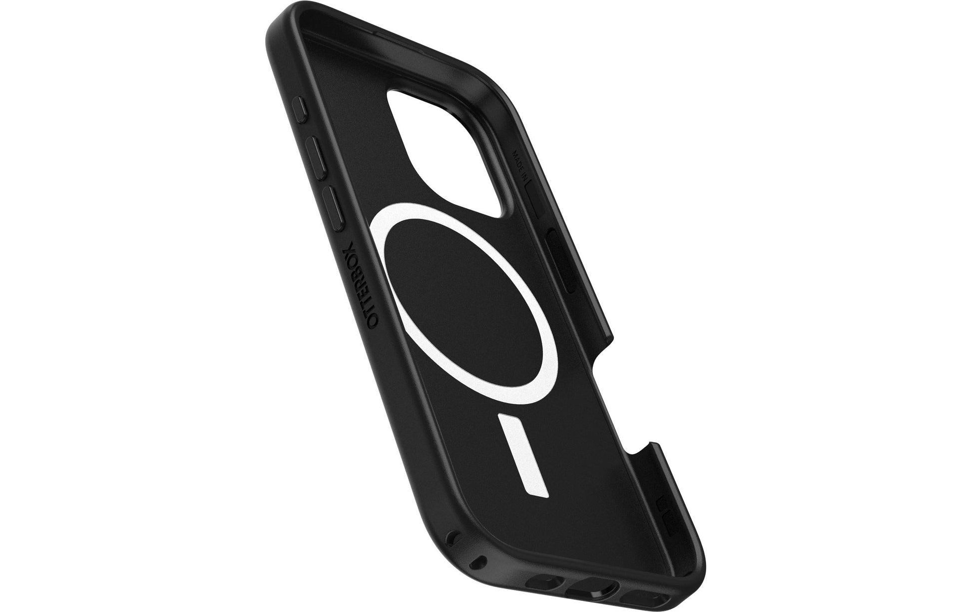 OtterBox Symmetry Backcover – für Apple iPhone 16, MagSafe, Synthetik-Kautschuk, Schwarz