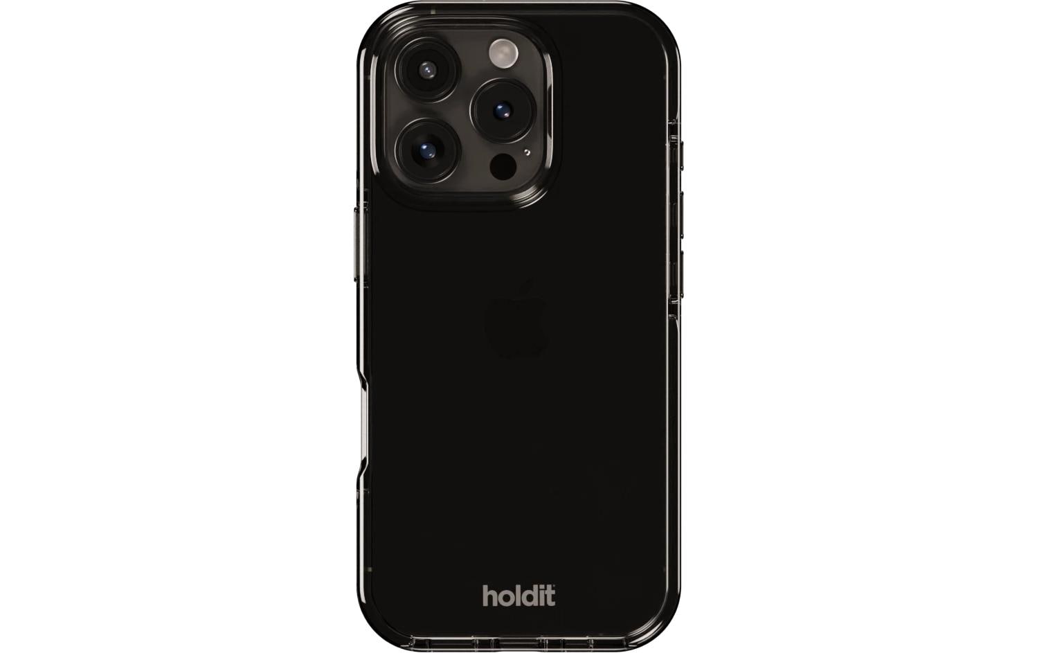 Holdit Seethru – Backcover – für Apple iPhone 16 Pro, TPU, schwarz