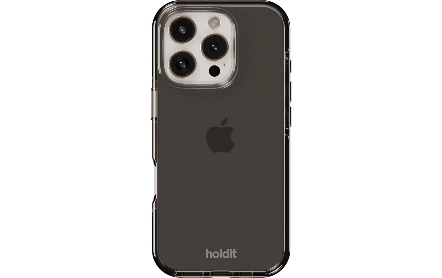 Holdit Seethru – Backcover – für Apple iPhone 16 Pro, TPU, schwarz