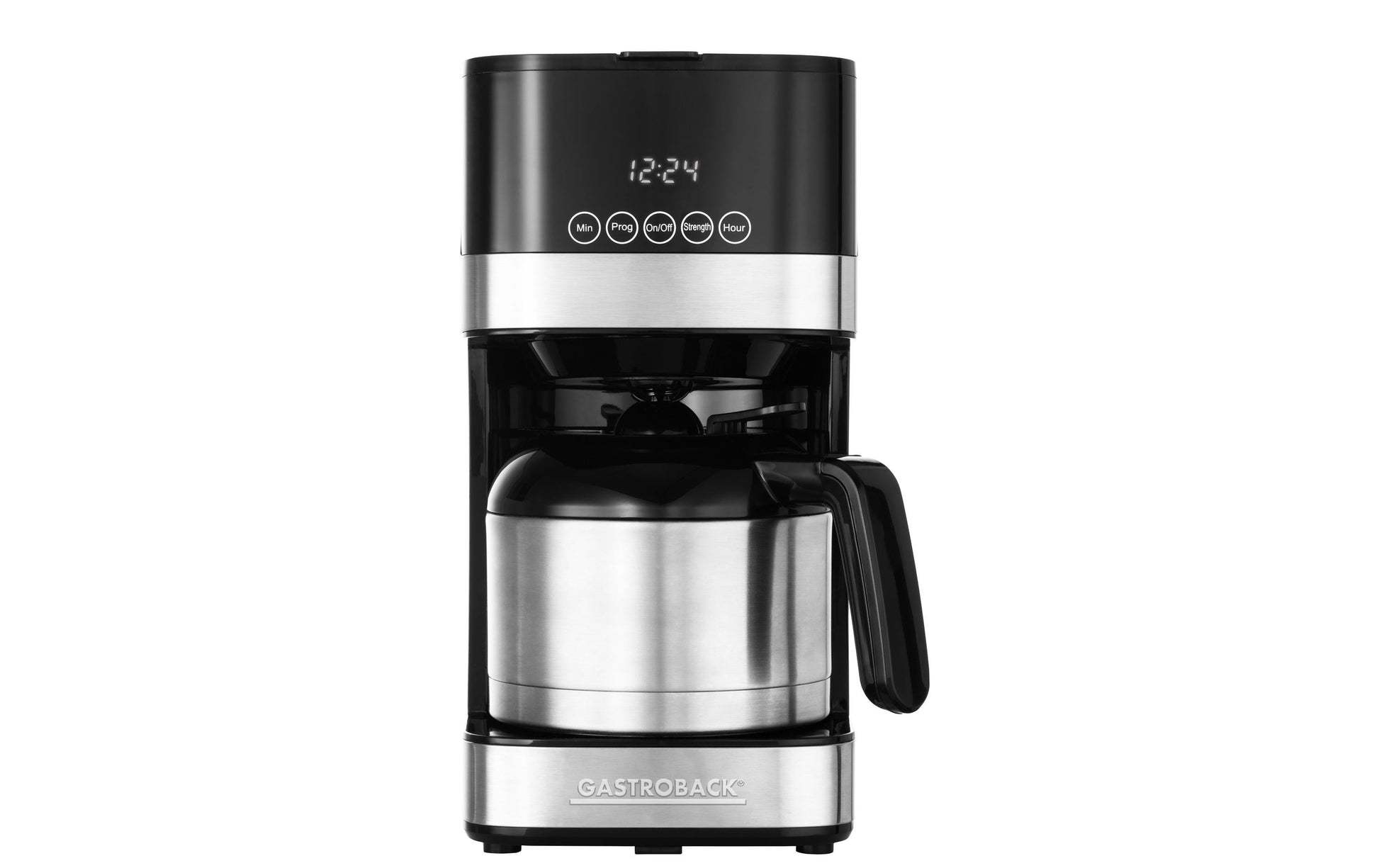 Gastroback 42701 S Filterkaffeemaschine – 10 Tassen, 1,3 l, Karaffe, Silber/Schwarz