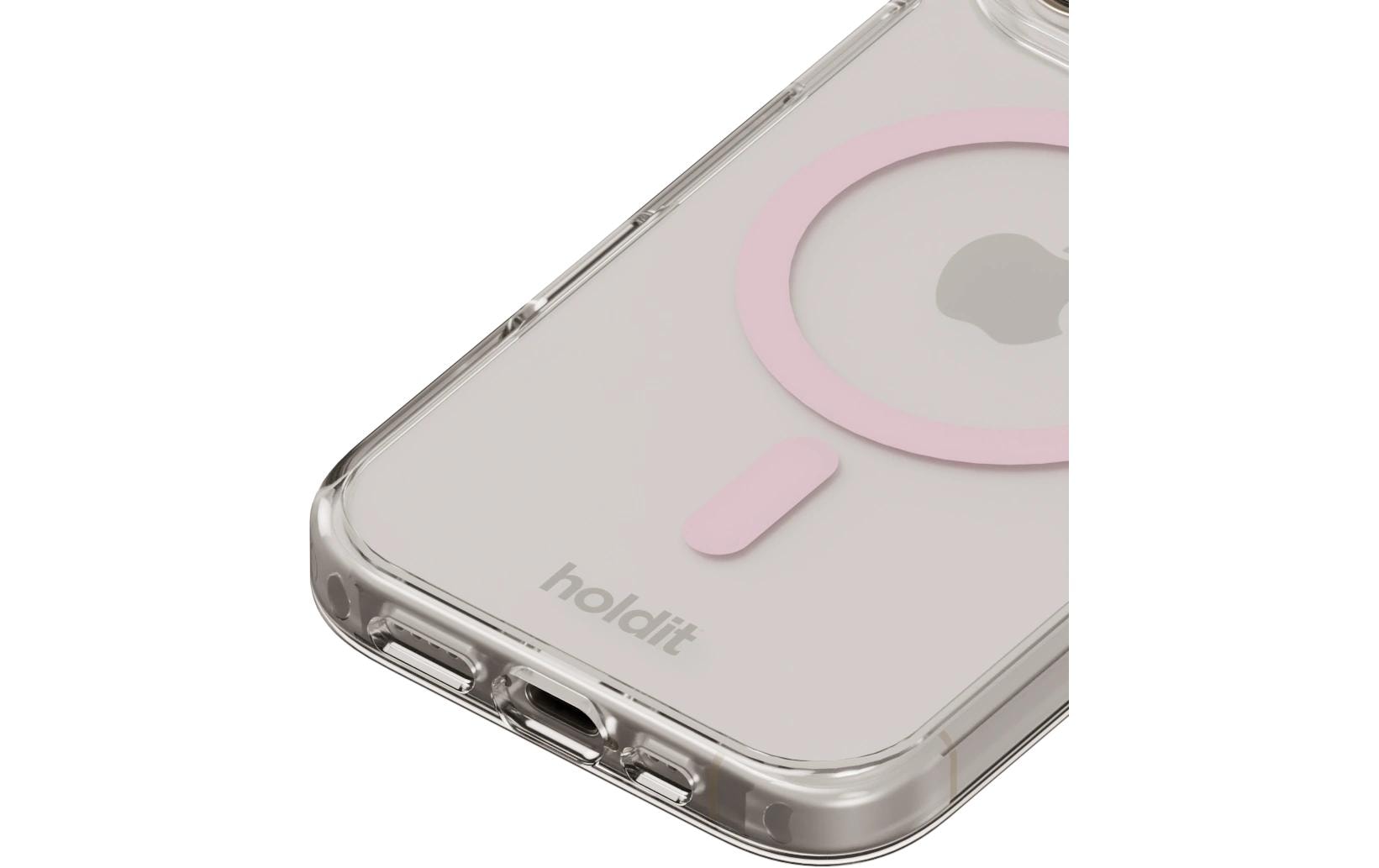 Holdit – Backcover – für Apple iPhone 16 Pro – pink/transparent – MagSafe-kompatibel, mit Kartenfach