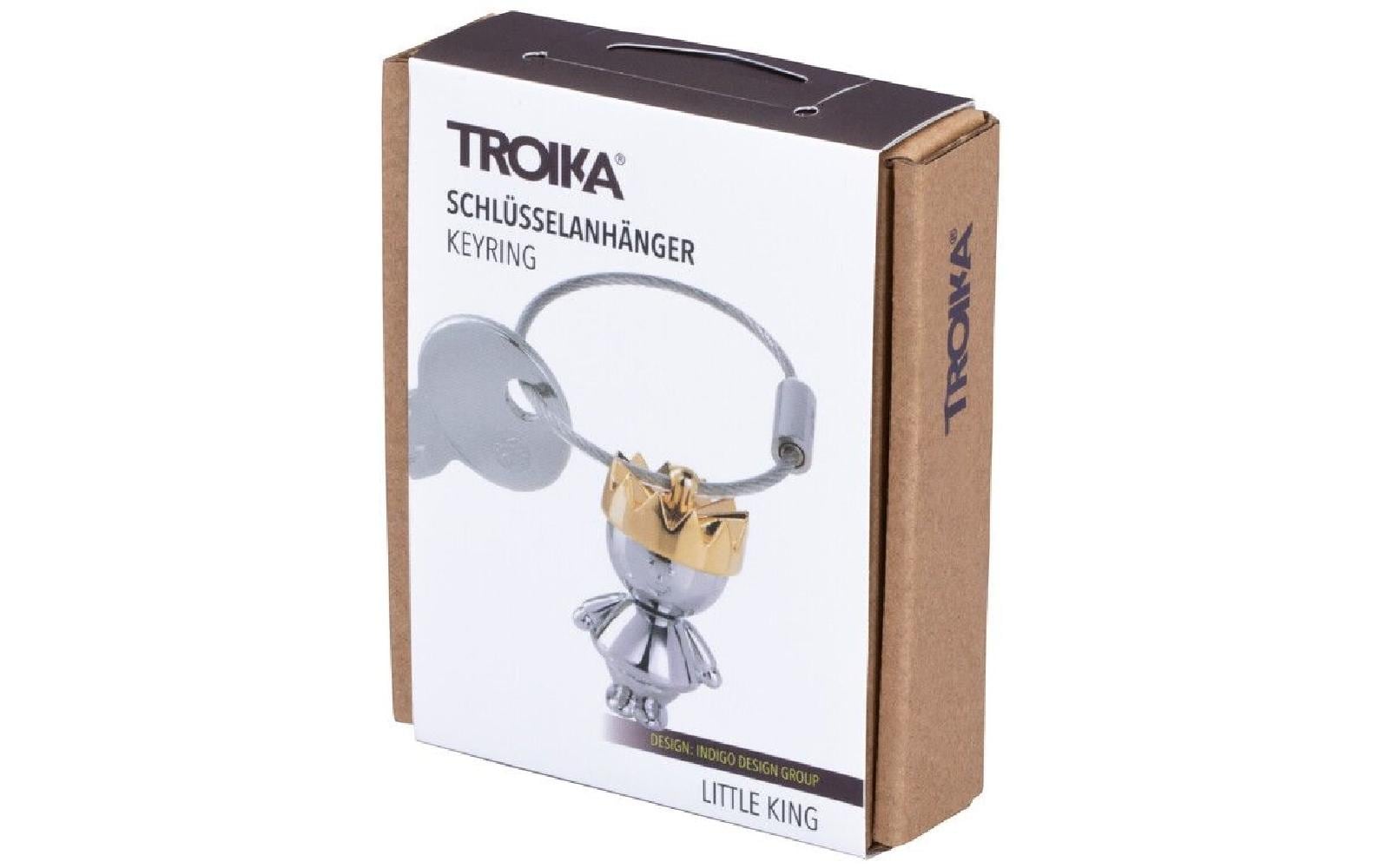 TROIKA Schlüsselanhänger Krone – Metall, Gold, 6er-Pack