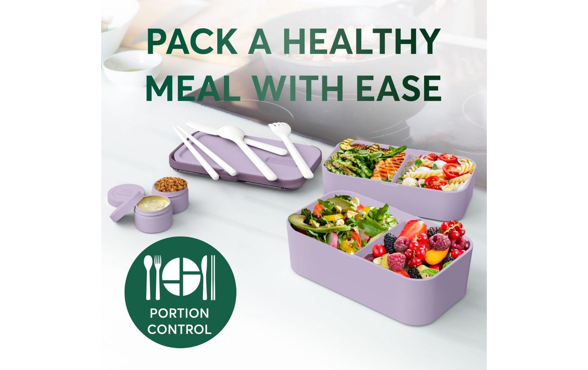 Umami Nestbare Bento Box – Lunchbox 1,5 l, 11 × 18,2 × 7 cm, Polypropylen (PP), Lavendel