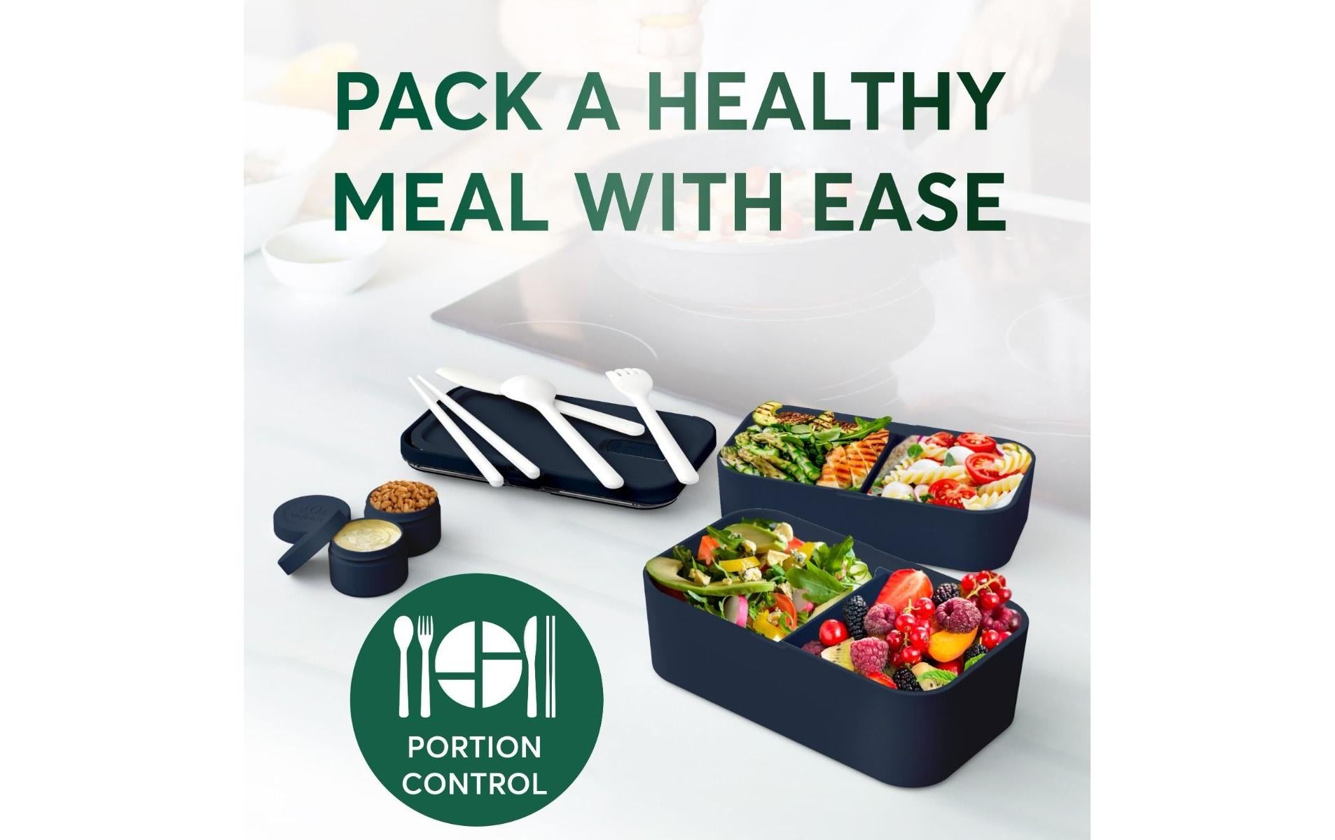 Umami Nestable – Lunchbox 1,5 l, 11 × 18,2 × 7 cm, Polypropylen (PP), dunkelblau