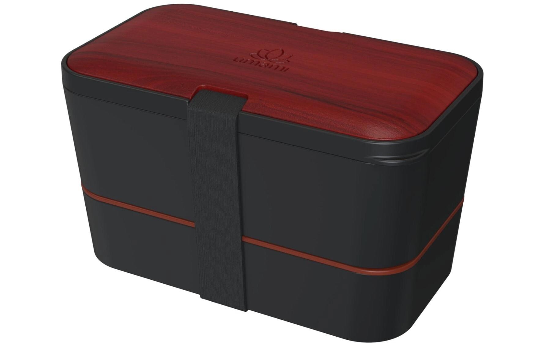 Umami Nestable – Lunchbox 1,5 l, 11 × 18,2 × 7 cm, Polypropylen (PP), schwarz/rosenholz, leckdicht