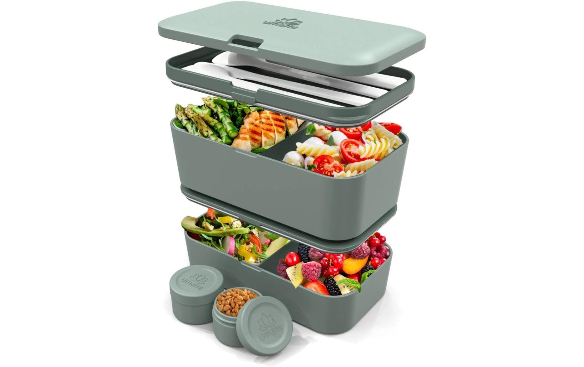 Umami Nestbare Bento Box – Lunchbox 1,5 l, 11 × 18,2 × 7 cm, Polypropylen (PP), grün