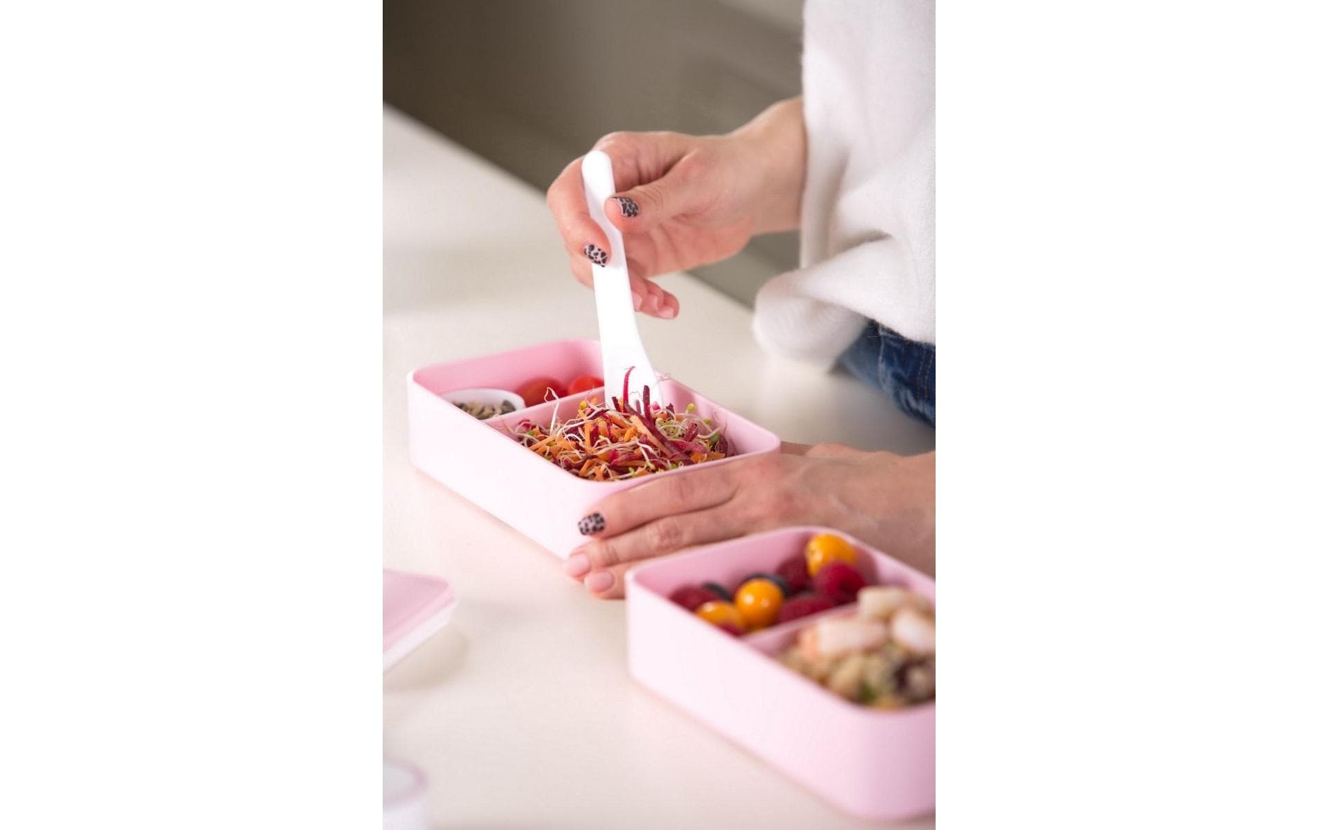 Umami Lunchbox 1,2 l, 10,4 × 18,2 × 10,6 cm, Polypropylen (PP), rosa, leckdicht