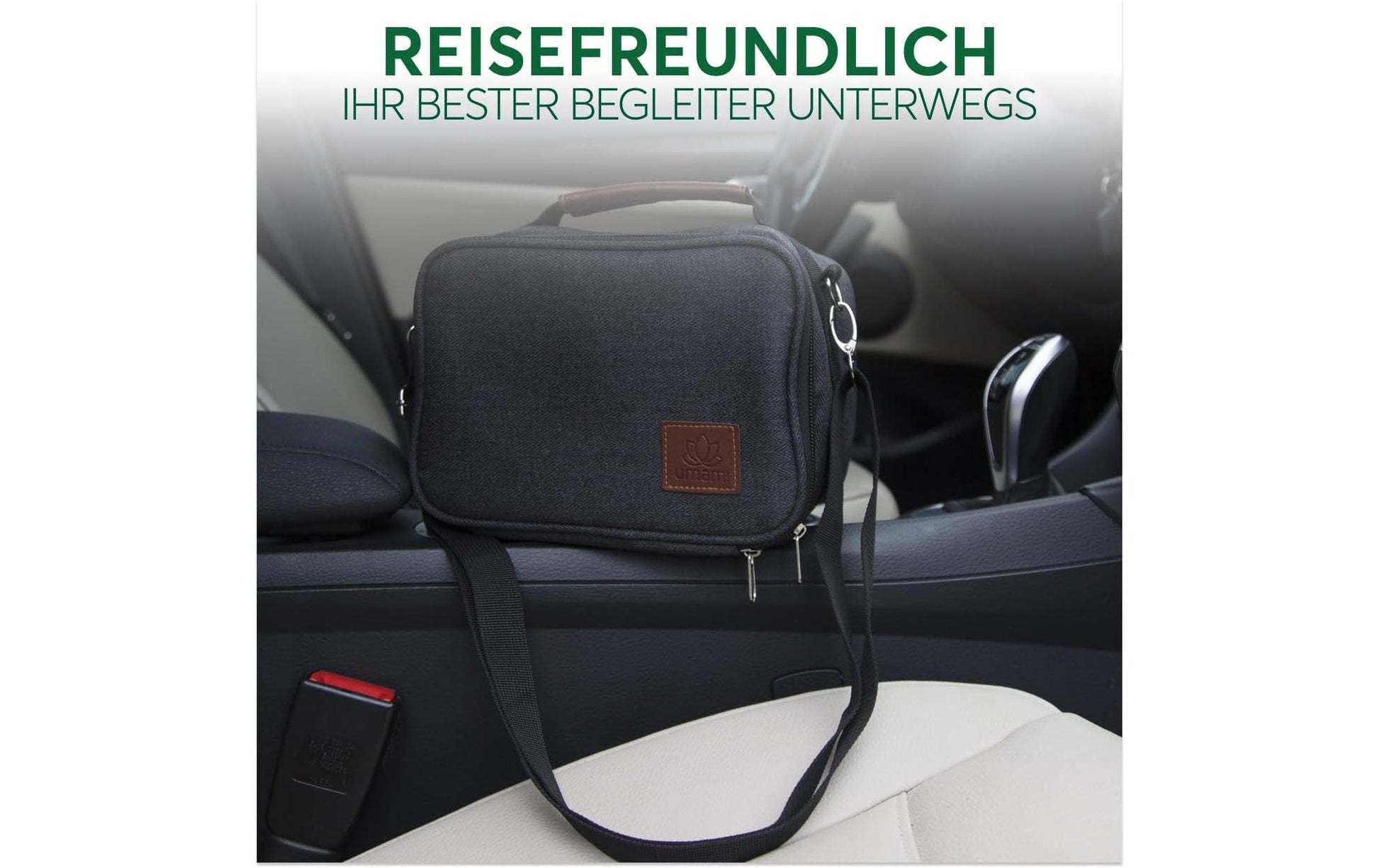 Umami Lunchbox Thermocase – Reissverschluss, spülmaschinenfest – 14 × 16 × 21 cm – Schwarz – Nylon – 1 Stk.