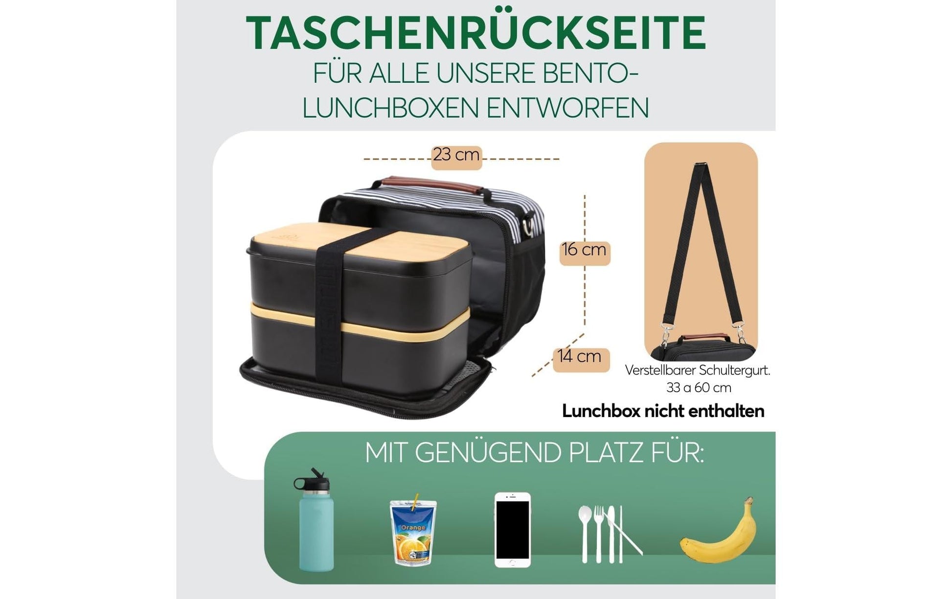 Umami Lunchbox Thermocase – 14×16×21 cm – weiss, schwarz – Nylon – 1 Stk.