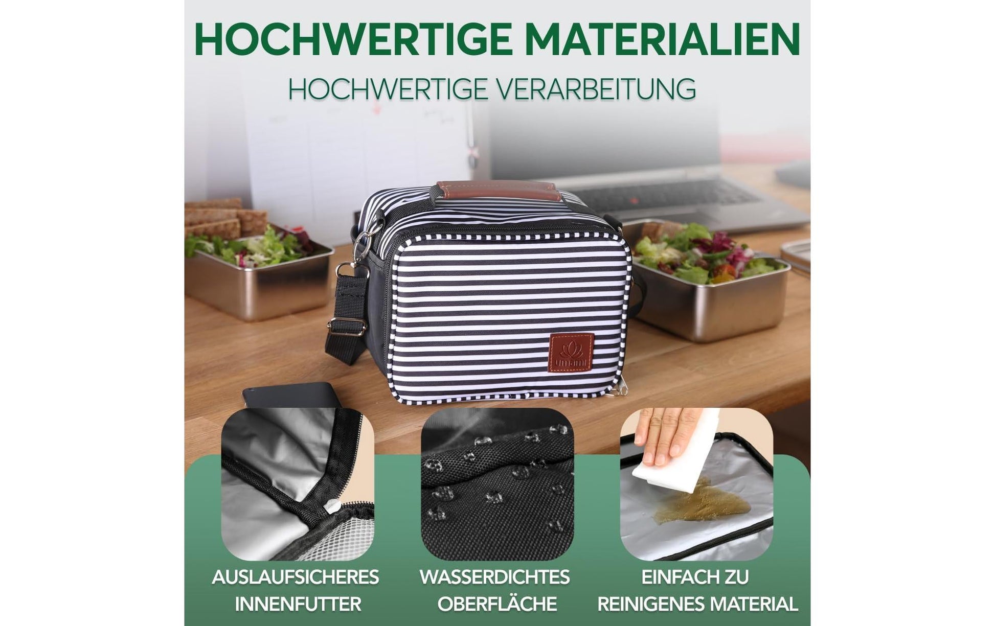 Umami Lunchbox Thermocase – 14×16×21 cm – weiss, schwarz – Nylon – 1 Stk.