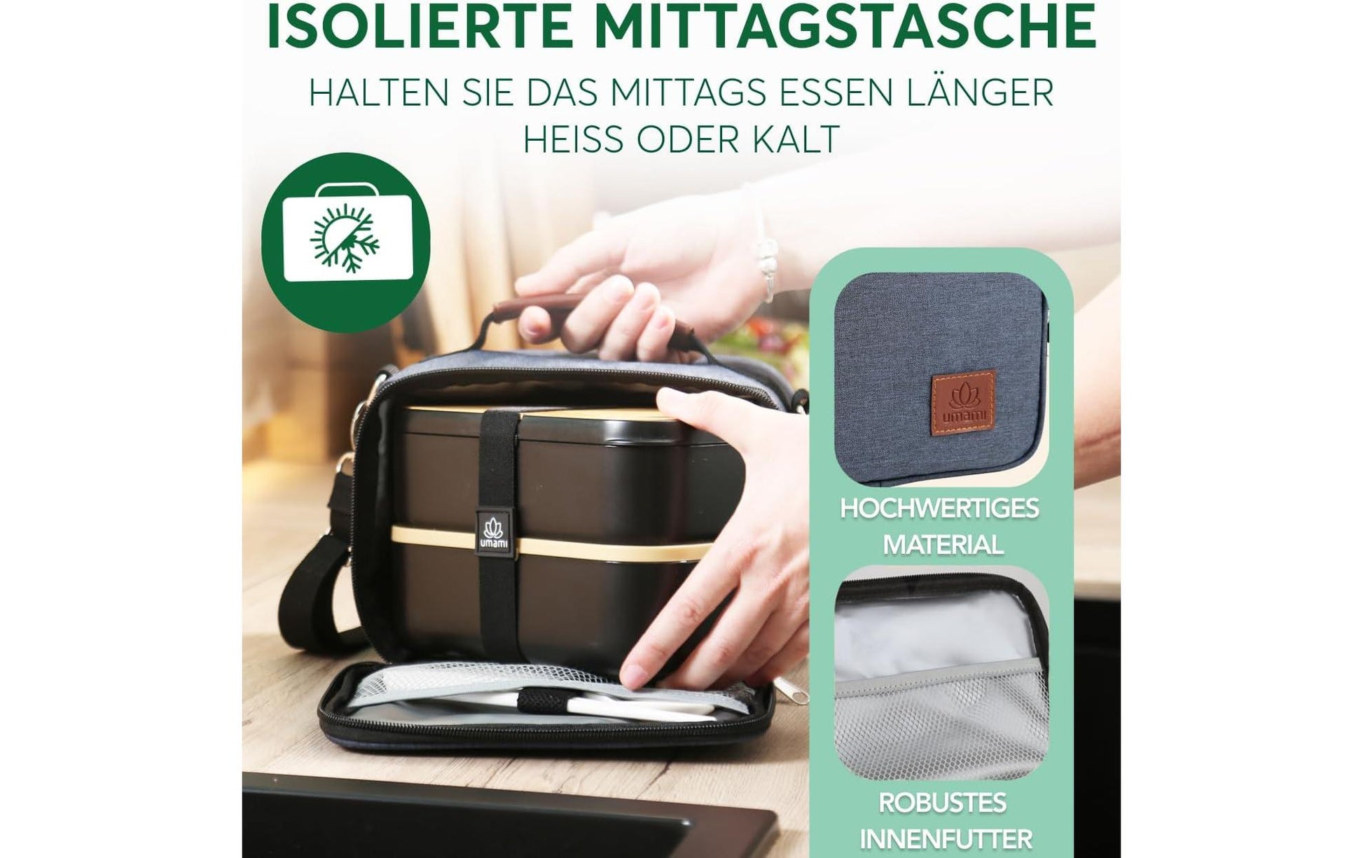 Umami Lunchbox Thermocase – 14×16×21 cm – Navy, Nylon – 1 Stk.
