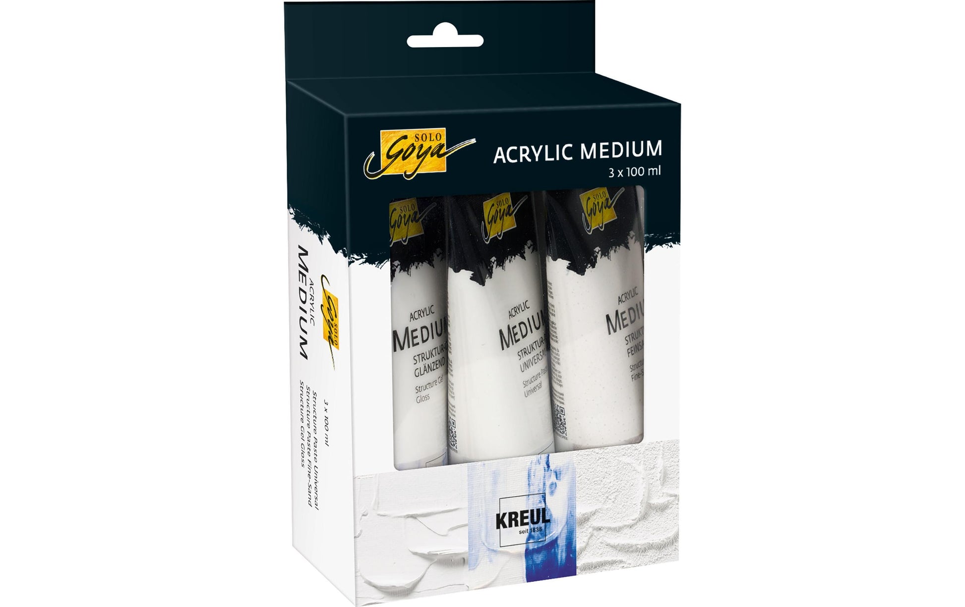 KREUL Solo Goya Acrylfarbe – Schwarz, Weiss – 6-teilig – 3×100 ml (300 ml)