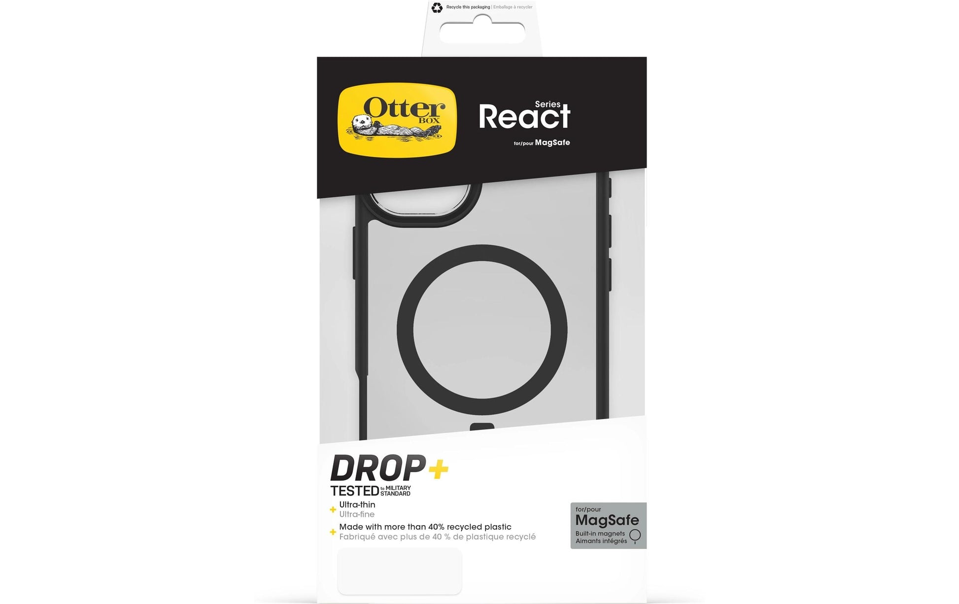 OtterBox Backcover – für Apple iPhone 16 Plus – transparent/schwarz – PC – MagSafe-kompatibel